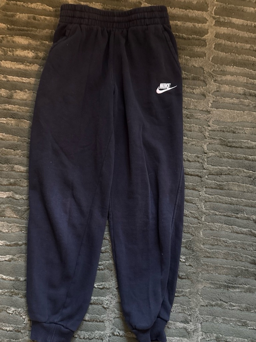 Nike Black Kids Jogger Sweatpants with White Logo